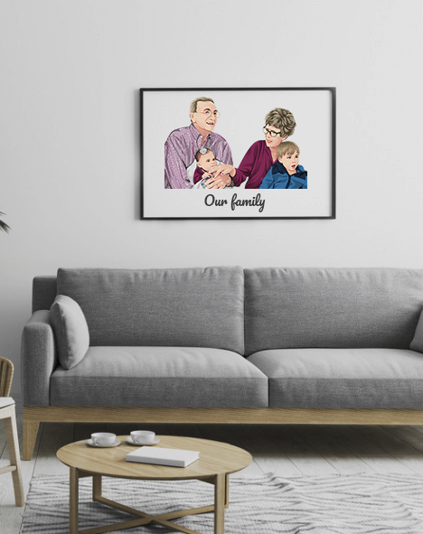 Realistische poster van familie - Herinneringen van foto tot poster