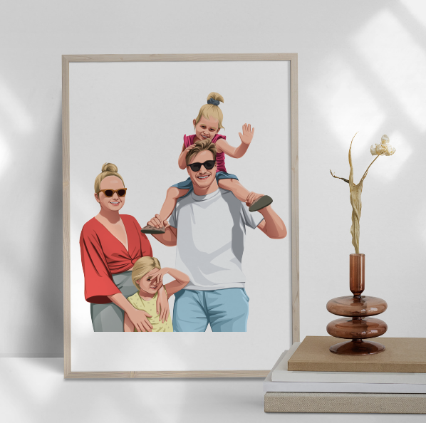 Realistische poster van familie - Herinneringen van foto tot poster