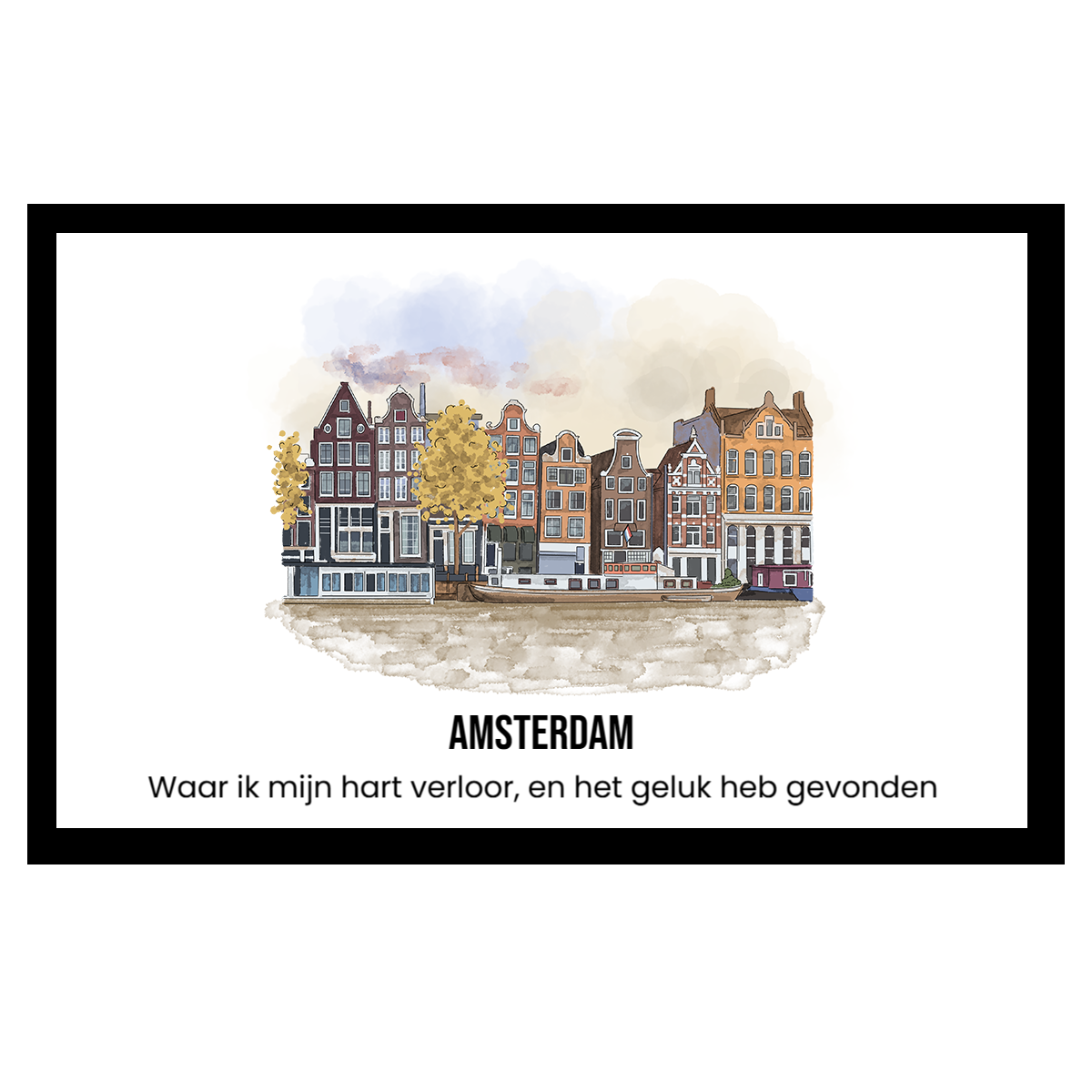 Tekening van woning - Verhuizen - Woning cadeau - Housewarming gift