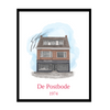 Tekening van woning - Verhuizen - Woning cadeau - Housewarming gift